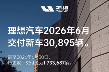 理想汽车6月交付新车30,895辆 理想汽车6月交付新车30,895辆